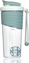 Protein Shaker Bottle 24oz - Teal Transparent Tritan med måleskala, Silicone Grip & Teal Shaker Ball - Perfekt til Protein Shakes, Smoothies og Kosttilskud