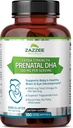Zazzee Extra Strength Prenatal DHA 500 mg, 180 Enteric Coated Softgels, 1000 mg Omega 3 's, 1000 UI Vitamin D3, Burp Free, No Fishy Aftersmage, Superior Triglyceride Form, Renset Deep Sea Fish Oil