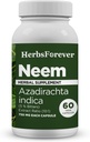 Herbseverly Neem kapsler Azadirachta Indica Skin Supplement 60 Vege kapsler