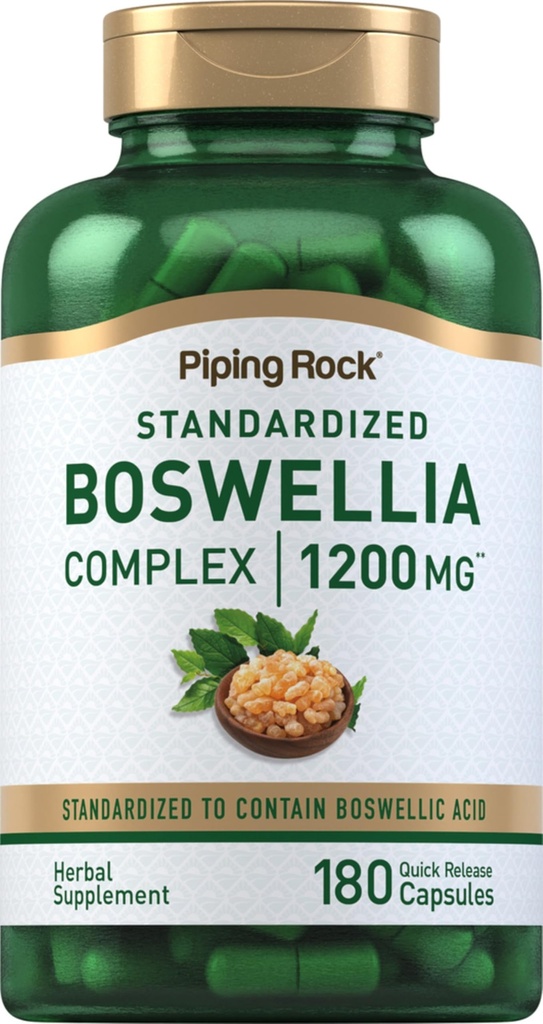 Piping Rock Boswellia Uddrag Kapsler: 124; 180 Greve: 124; Urtetilskud: 124; Standardized Complex: 124; Non- GMO, Gluten Free