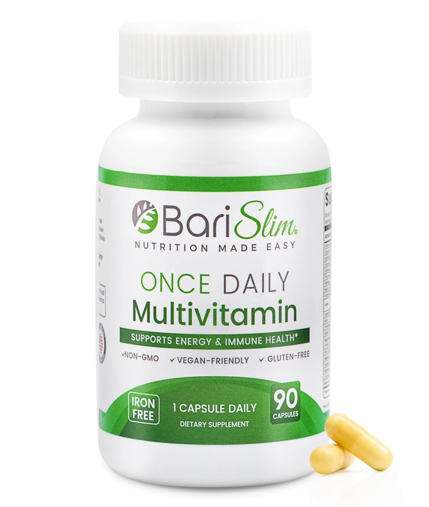 BariSlim En gang daglig Bariatric Multivitamin Capsule - Iron- Free Formel - Bariatrical Vitamin og supplement til postkirurgi, herunder Gastric Bypass og Gastric Sleeve