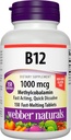 Webber Naturals Vitamin B12 1000 mcg, 150 greve, hurtig opløsning tabletter, Vitamin supplement støtte til energi Metabolisme, immunforsvar og hjerte sundhed, Vegetarisk formel, 150 dages forsyning