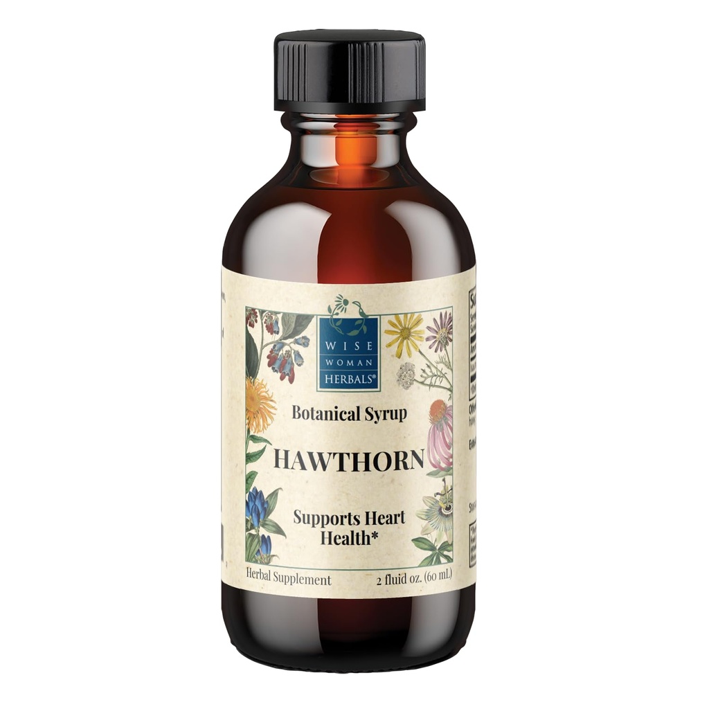 Wise Woman Herbals Hawthorn Berry Solid Extract 4: 1, Alkohol- Free Extra Strength, fremmer sund cirkulation, Antioxidant Protection, Herbal Kardiovaskulær Support, 2 Fl Oz