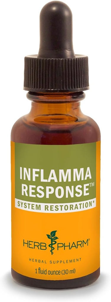 Herb Pharm Inflamma Response Liquid Herbal Formel med gurkemeje flydende ekstrakt, 1 Fl Oz