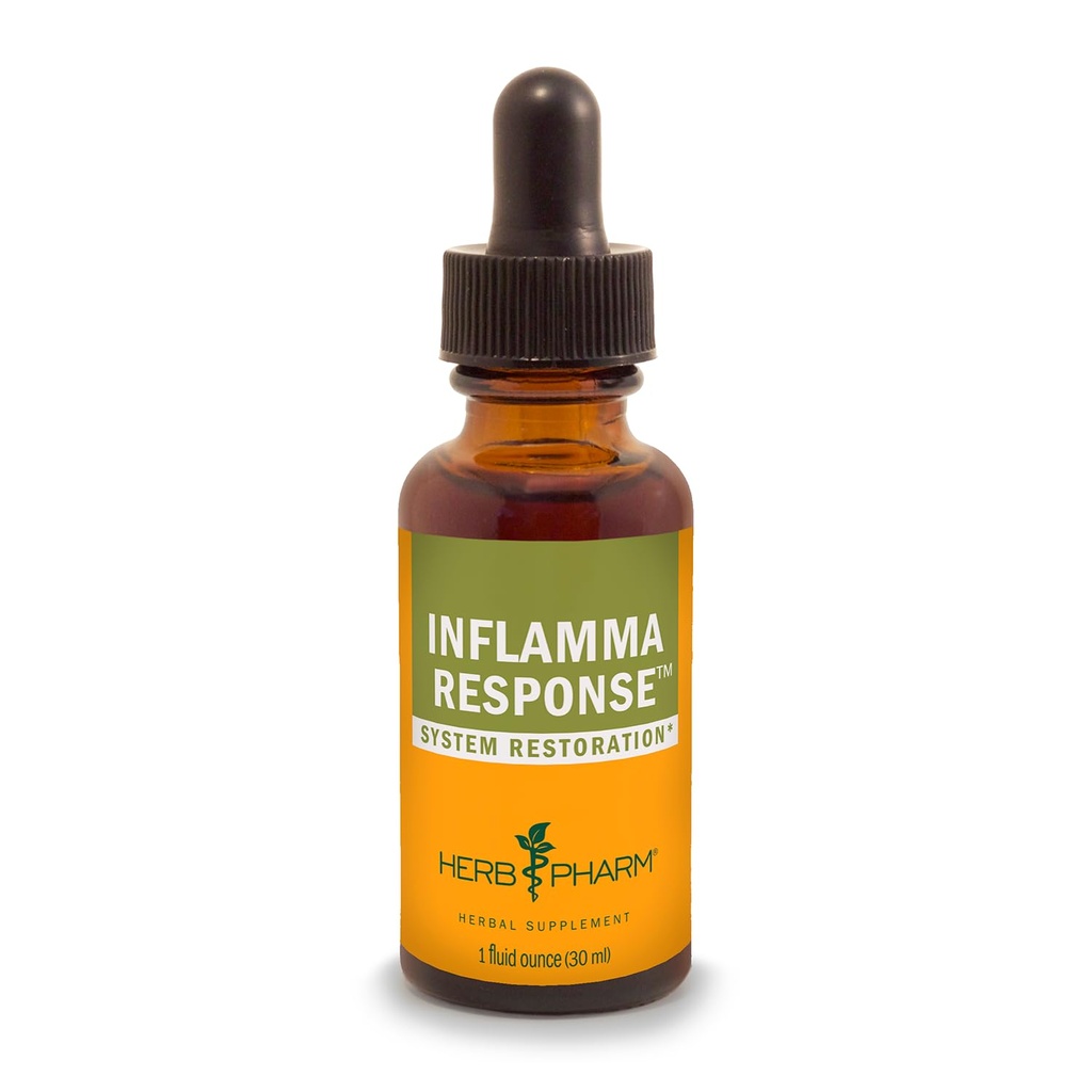 Herb Pharm Inflamma Response Liquid Herbal Formel med gurkemeje flydende ekstrakt, 1 Fl Oz