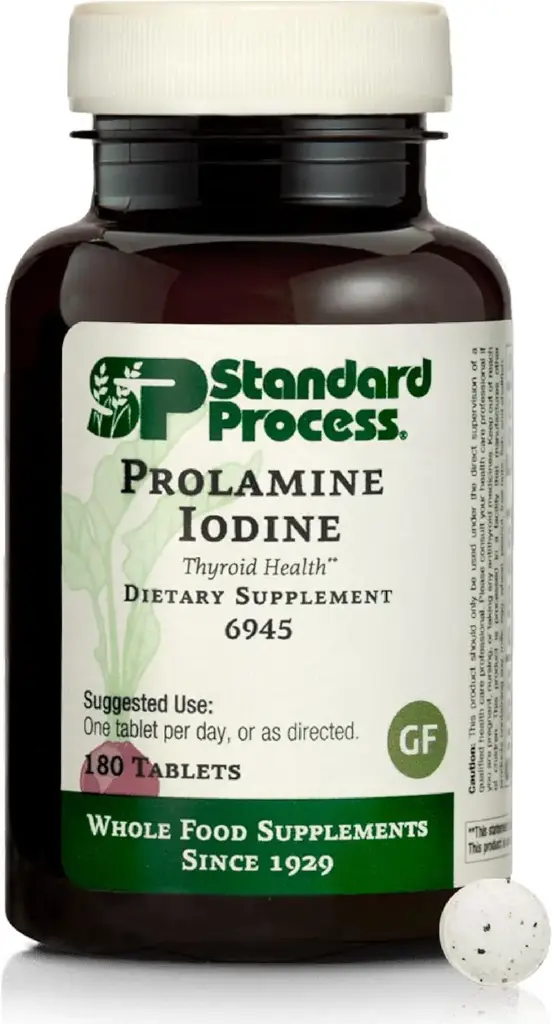 Standard Process - Prolamine jod - Understøtter sunde jod niveauer, sund thyreoideafunktion, calcium, jod, gluten fri og vegetar - 180 tabletter