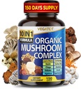 10 i 1 Høj Styrke Mushroom supplement - Lions Mane, Cordyceps, Reishi - Brain Kosttilskud til hukommelse og fokus * * 5-måned Supply