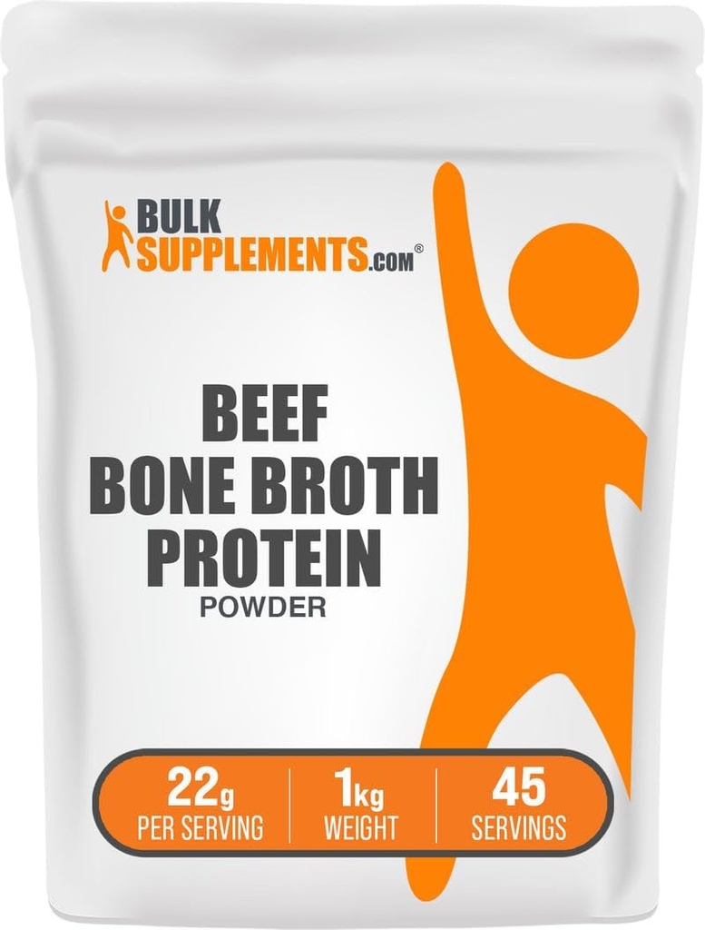 Bulkadditions.com Beef Bone Broth Protein Powder - Bovine Bone Broth Protein, Lactose Free Protein Powder - Dairy Free & Gluten Free, 22g per Serving, 1kg (2,2 lbs) (Pack of 1)