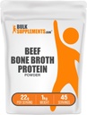 Bulkadditions.com Beef Bone Broth Protein Powder - Bovine Bone Broth Protein, Lactose Free Protein Powder - Dairy Free & Gluten Free, 22g per Serving, 1kg (2,2 lbs) (Pack of 1)