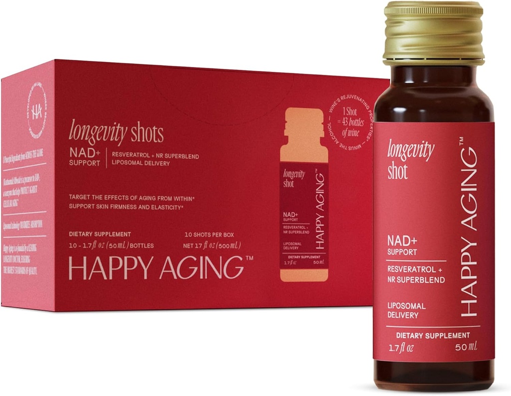 Flydende NAD + - 124; Resveratrol - 124; NMN Alternativ - 124; 10x mere Absorption - 124; Liposomal Nicotinamid - Riboside og Resveratrol - med antioxidanter - 124; Twice- a- Week - 124; Firm Skin & Brain Health - 124; 10 Skud