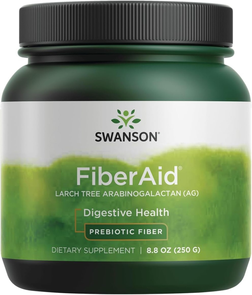 Swanson FiberAid - Larch Tree Arabinogalactan (AG) Powder - Fiber Drink Mix Fremme fordøjelsessygdomme og støtter Gastrointestinal sundhed - (8.8oz)