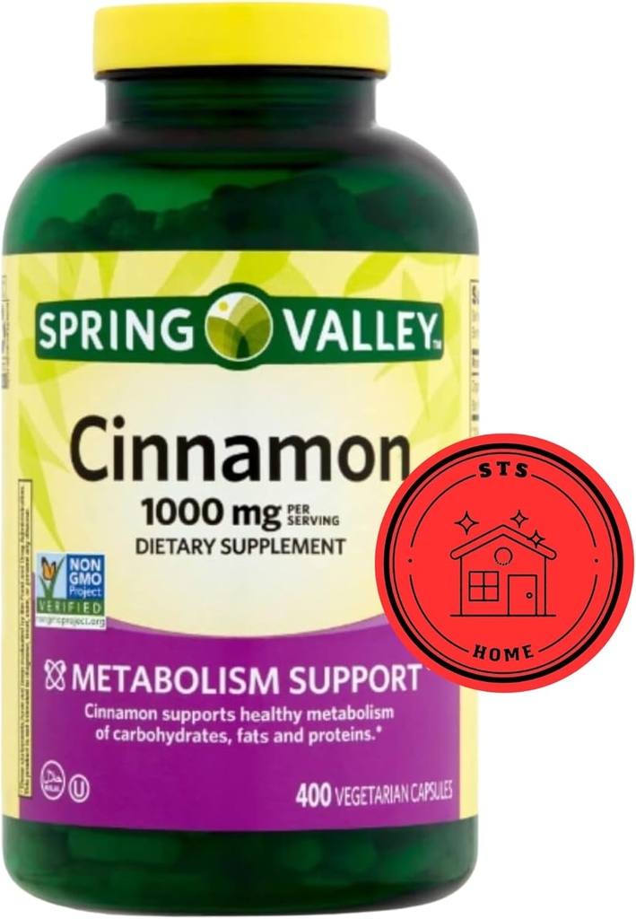 Spring Valley Kanel Kosttilskud, 1000 mg, 400 Count + STS Sticker.
