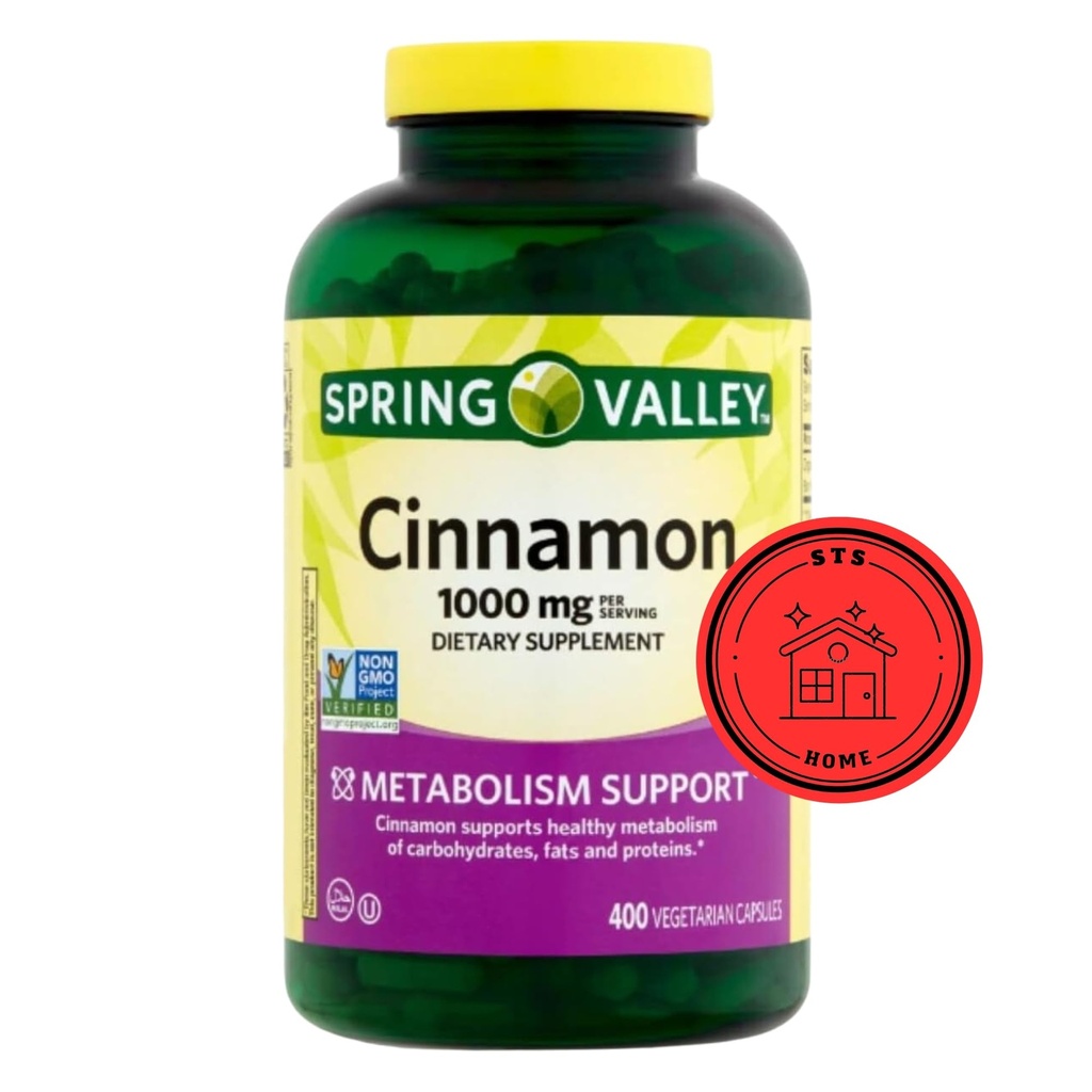 Spring Valley Kanel Kosttilskud, 1000 mg, 400 Count + STS Sticker.