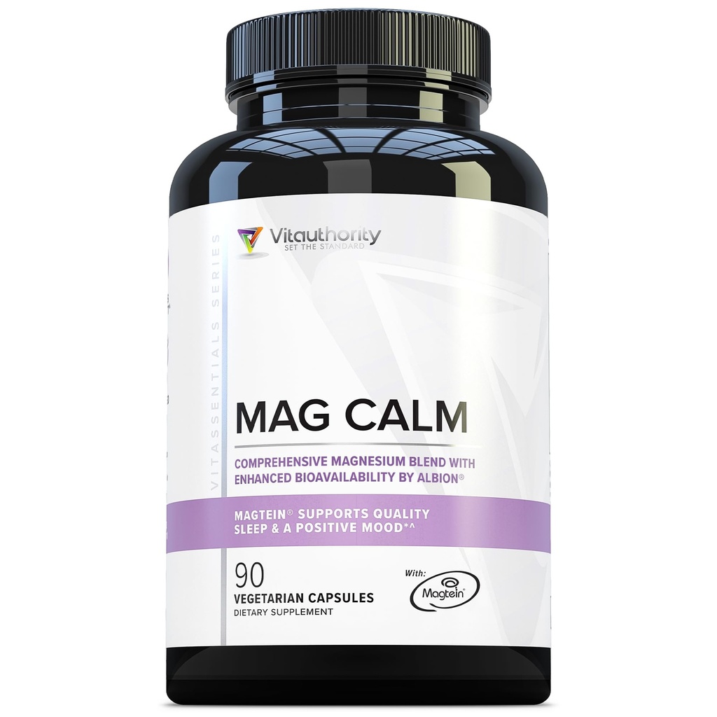 Vitautorial Magnesium L- Threonat Biglycenat Chelate Blend GABA og L- Theanine Sleep Support 90 Kapsler 30 Servering