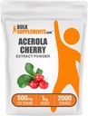 BulkSupplements.com Acerola Cherry Extract Powder - Natural Vitamin C Supplement, Acerola Cherry Powder - Vegan & Gluten Free, 500mg per Serving, 1kg (2,2 lbs) (Pack of 1)