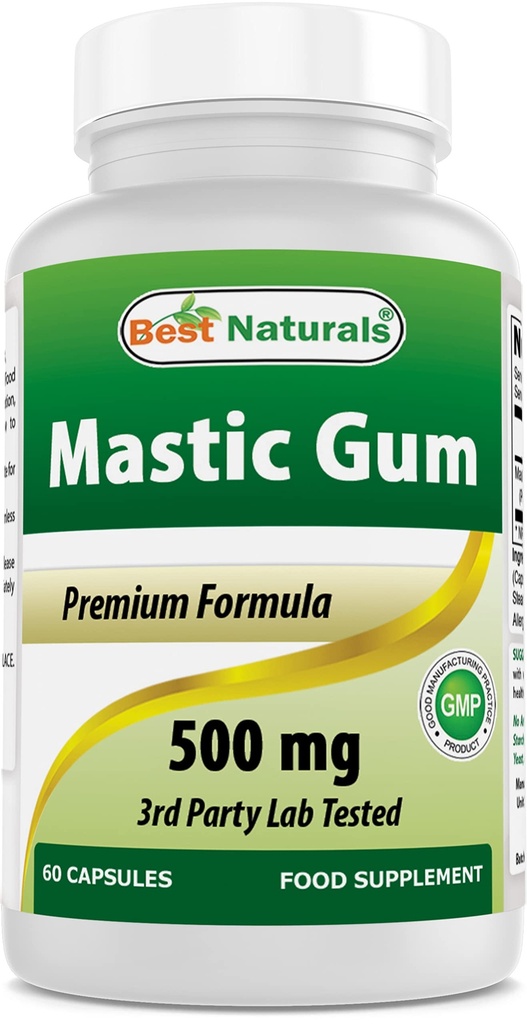 Bedste Naturals Mastisk Gum 500 mg 60 kapsler