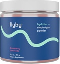 Flyby Electrolytes Powder [Ingen tilsat sukker: naturligt sødet] Indeholder kalium, Aquamin ™ Calcium & Magnesium, Sea Salt Natrium, Fuld Spectrum 72 Trace Minerals - Jordbær Lemonade