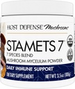 Værtsforsvar Stamets 7 Mushroom Powder - 7 Art Blend - Mushroom supplement til immunforsvar med Royal Sun Blazei, Cordyceps, Reishi, Maitake, Lions Mane, Chaga & Mesima - 3,5 oz (66 Servere) *