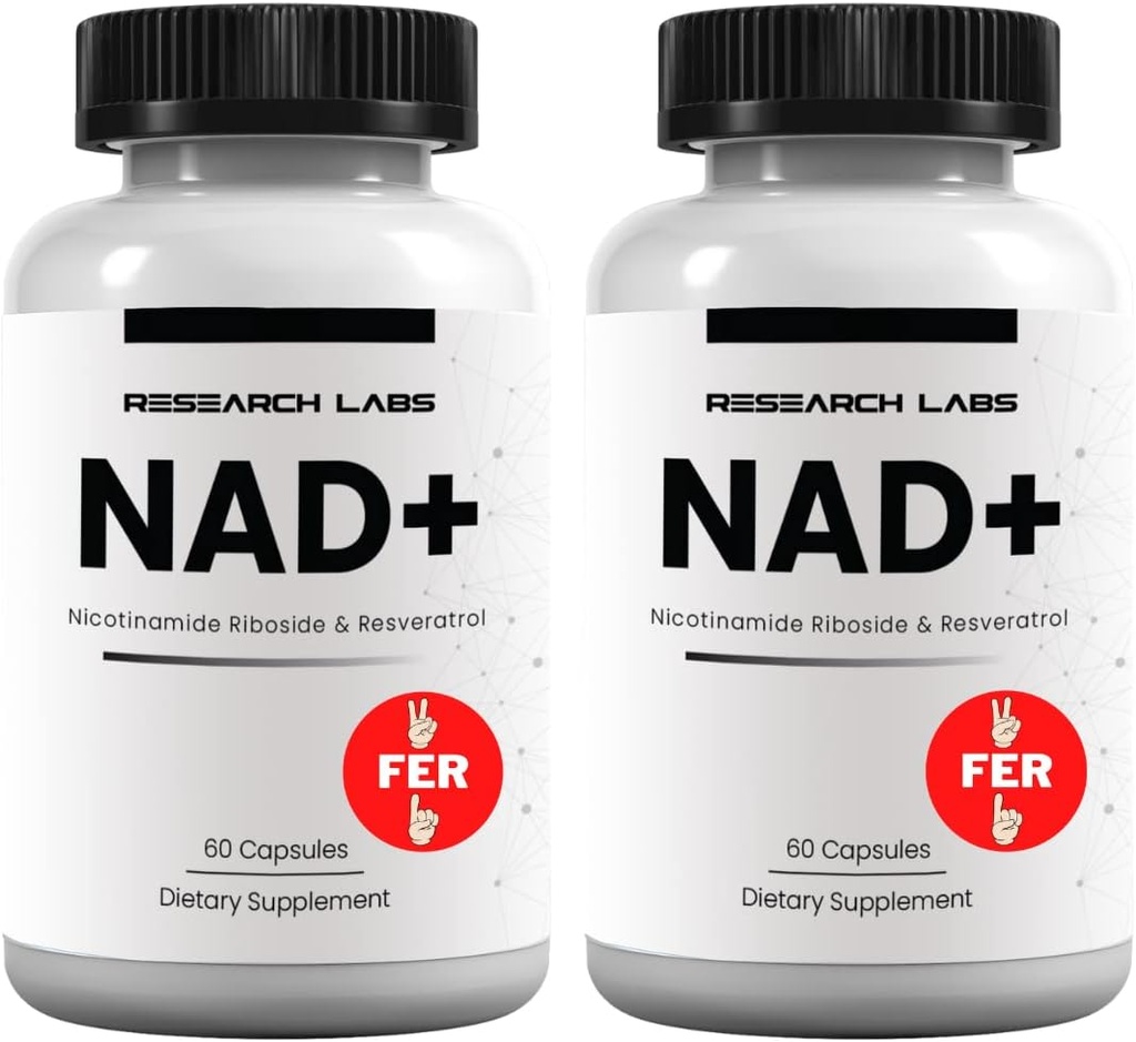 Research Labs NAD + Supplement 2 til 1 Ad. Proprietær formel w / Patent venter RiboYUNEG ™. NRF2 Aktivator, Nicotinamid Riboside, Quercetin, Resveratrol, Betaine. Sand NAD supplement Anti Aging...