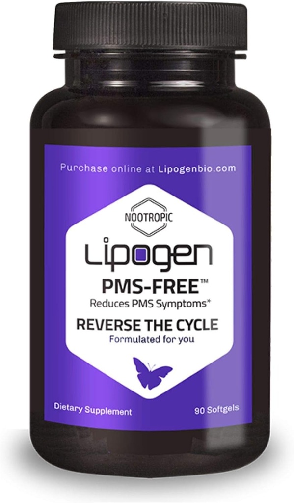 PMS Relief Measure124; Positive Vitaminer Påvirkning på PMS, Mood, Stress & Hormon Balance Measure124; Phosphatidylserin og Phosphatidic Acid Measure124; PMS Support Supplement: 90 softgel, 30 dages forsyning
