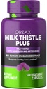 ORZAX Milk Thistle 250 mg - Lever Cleanse Detox & Repair Support - Urtetilskud - 80% Silymarin Standardized, Mælkebøtte & Artichoke Extract - Vegan & Non- GMO - 120 kapsler - 120 dages forsyning