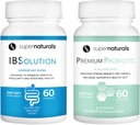 IBSolution Gut Health Bundle - All Natural Gut Health Support & Premium Probiotika w / 40 Millioner CFU til støtte af uregelmæssige tarme, bloating, obstipation, Gas, abdominal smerte - 2 Pack (120 Caps)