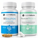 IBSolution Gut Health Bundle - All Natural Gut Health Support & Premium Probiotika w / 40 Millioner CFU til støtte af uregelmæssige tarme, bloating, obstipation, Gas, abdominal smerte - 2 Pack (120 Caps)