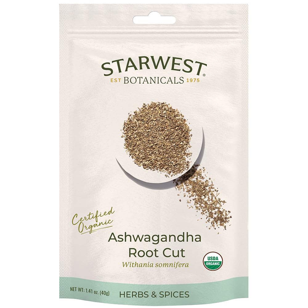 Starwest Botanicals Ashwagandha Root Cut Organic Eco- Friendly (1.41 oz)