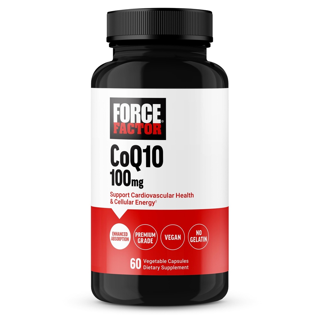 Kraftfaktor CoQ10 100mg, Coenzym Q10 Heart Health Supplement med forbedret absorption, Premium Grade Coq 10, Vegan, Dairy Free, Gluten Free, og Non- GMO, 60 Vegetabilske kapsler