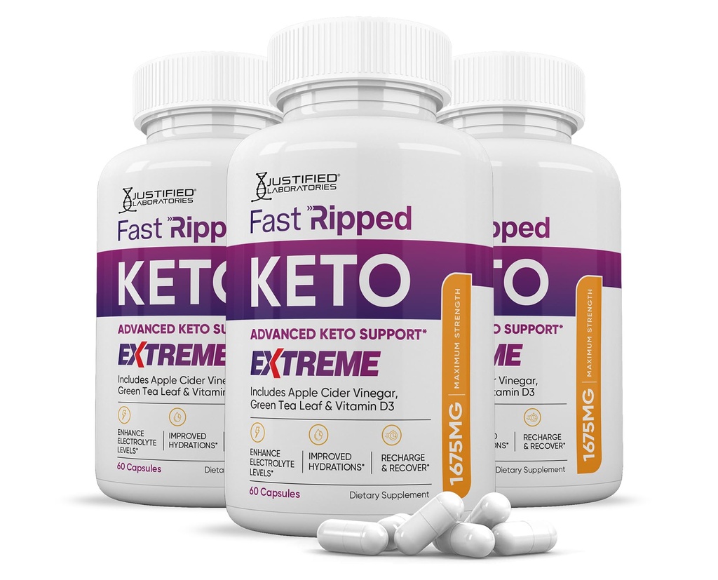 (3 Pack) Hurtig Rippet Keto ACV ekstreme piller 1675MG Keto Support Blend Capsule Alternativ til Keto ACV Gummies Formulerede Apple Cider Vinagra Extra Virgin Olivenolie Powder Green Tea Leaf 180 Kapsler