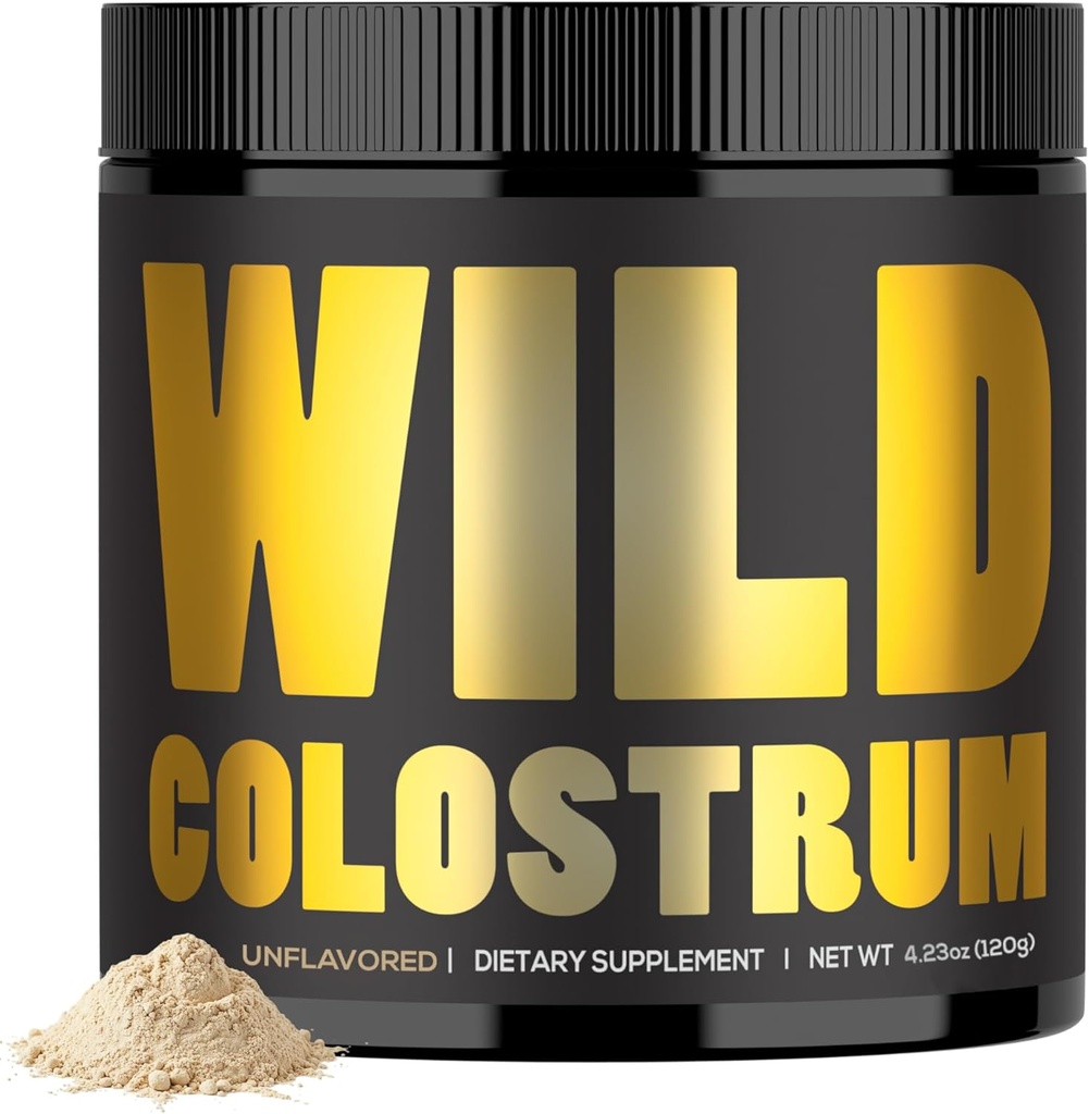 Colostrum Powder Unflavored - 120g (60 Servere, 2g Scoop) - Græs Fed Bovine Colostrum Supplement - Pure Immuno, Gut & Energy Support - Calostro Bovino para Adultos