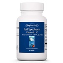 Allergy Research Group Full Spectrum Vitamin K - Vitamin K1 og K2 Supplement, Vitamin K Complex, MK-4, MK- 7, Vitamin D3, Vitamin A - 90 Tæl