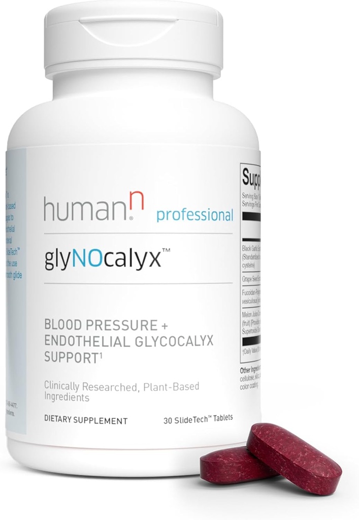 Humann glynocalyx tabletter - Endotelial Glycocalyx, Circulation & Nitric Oxide Support - Sort hvidløg, Grape Seed Extract, Fucoidan- Polyphenol Complex - 30 Tæl