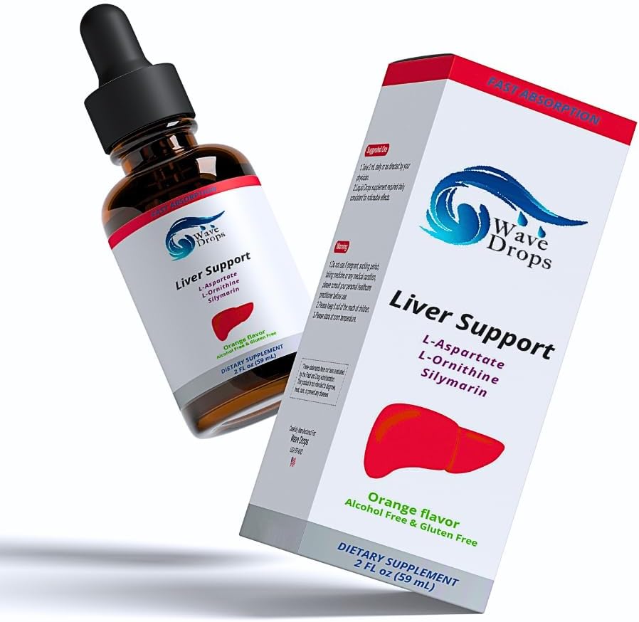 Lever Support Liquid Supplement - Special Formel - Lever renser Detox & reparation Formel - Herbal Lever Support Supplement med L-Ornithine L-Aspartat Silymarin