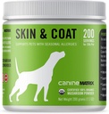 Mushroom Matrix Canine Organic Mushroom Powder Skin and Coat Supplement, 200 Bedste (Packaging May Vary)