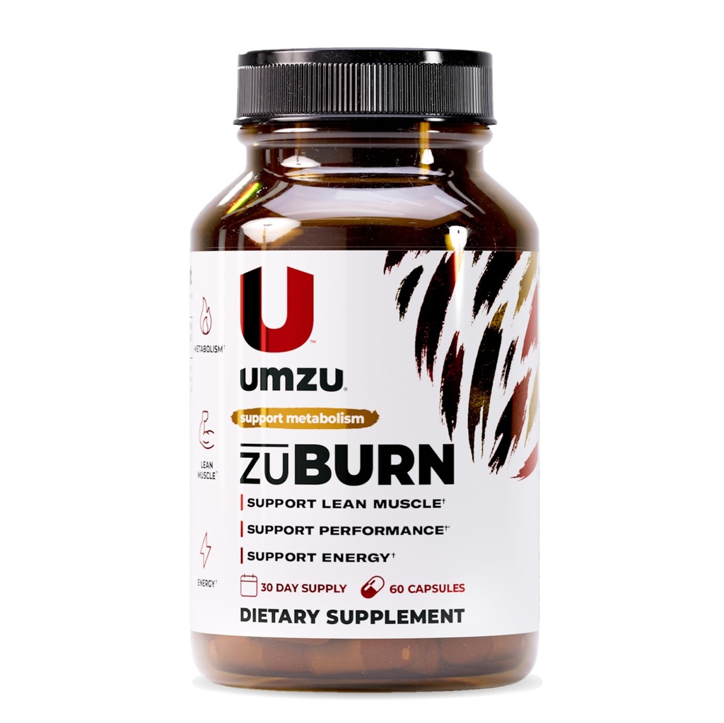 UMZU Zuburn Energy Support Supplement - 30 Day Supply - Koffein, Mitoburn, Capsimax, Paradiskorn, B6 & B12 - Understøtter Daily Energy, Focus & Active Lifestyle - cGMP, USA Assembled