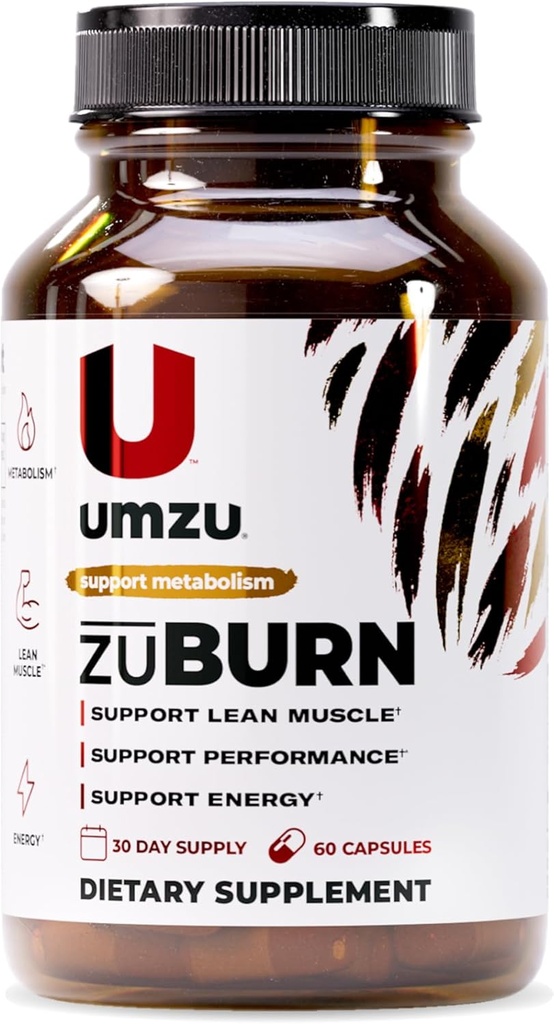 UMZU Zuburn Energy Support Supplement - 30 Day Supply - Koffein, Mitoburn, Capsimax, Paradiskorn, B6 & B12 - Understøtter Daily Energy, Focus & Active Lifestyle - cGMP, USA Assembled