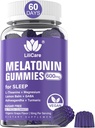 Melatonin Gummies 10mg 20mg til voksne, Ekstra styrke med L- Theanin, Ashwagandha, Magnesium, gurkemeje, GABA, Lemon Balm og kamille til støtte sundhed Circadian Rhythm, Vegan Grape Flavor