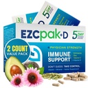 EZC Pak 5- Day immunsystem Booster med Echinacea, C-vitamin, Zink & D-vitamin - Tænkt immunforsvar supplement til voksne - Understøtter Immunitet, Easy Travel- Size Supplement Pack - (pakke af 2)