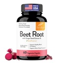 Sandhu 's Beet Root Powder Kapsler med Bioperine Buddy 124; Rødbeder med Sort Pepper & Grape Seed Extract 124; 60 Kapsler, 30 dages Supply Buddy 124; Lavet i USA