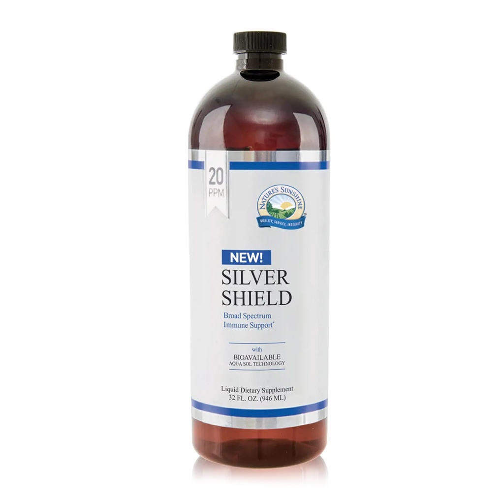 Naturens Sunshine Sølv Skjold Væske, 32 Fl Oz Beeg 124; Kolloid Sølv Væske med Aqua Sol Teknologi giver immunforsvar og beskyttelse