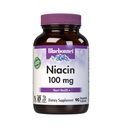 Bluebonnet Niacin 100mg Vitamin B3 Nicotinsyre - Heart Health Support for Women & Men * - Non-GMO, Vegan, Kosher, Gluten- Free, Soy- Free, Dairy- Free Flush Niacin Supplement - 90 Vegetabilske kapsler