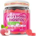 Inositol Gummies for Women + Chasteberry, Myo-Inositol & D-Chiro Inositol 2000mg + 50mg Ideal 40:1 Ratio with Methylated B12 & Folate, Choline, Magnesium, Vitamin D3 for Overall Health, Pack of 2