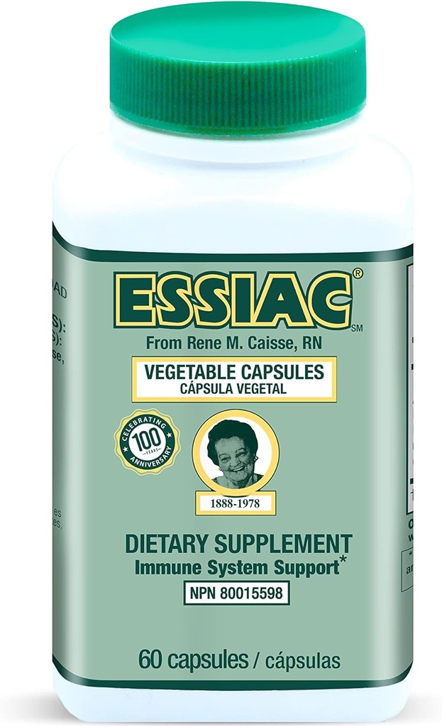 ESSIAC Tea All- Natural Herbal Uddrag Kapsler - 60 Kapsler Budding124; Kraftfuld Antioxidant Blend til at hjælpe med at fremme den samlede sundhed & Well- Being Budding124; Original Formel siden 1922