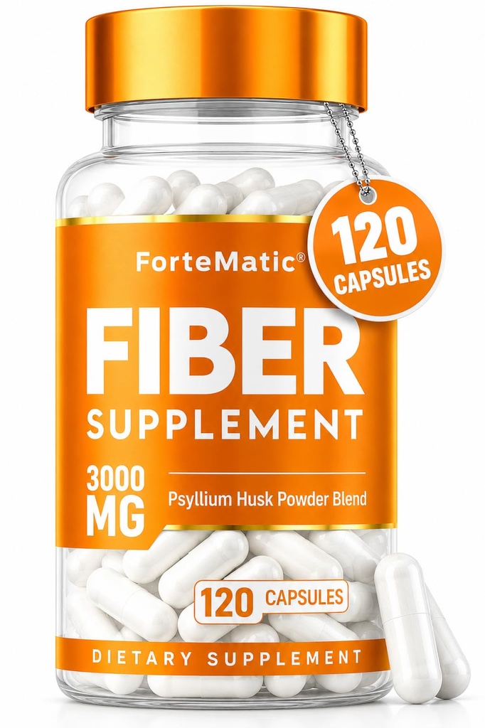 USA 's mest fiberrige supplement 120 kapsler Mega dosis 3000mg Blend Psyllium Husk, Aloe Vera, Chia Seed & Flaxseed Powder Gut Health, Renlighed, Forstoppelse