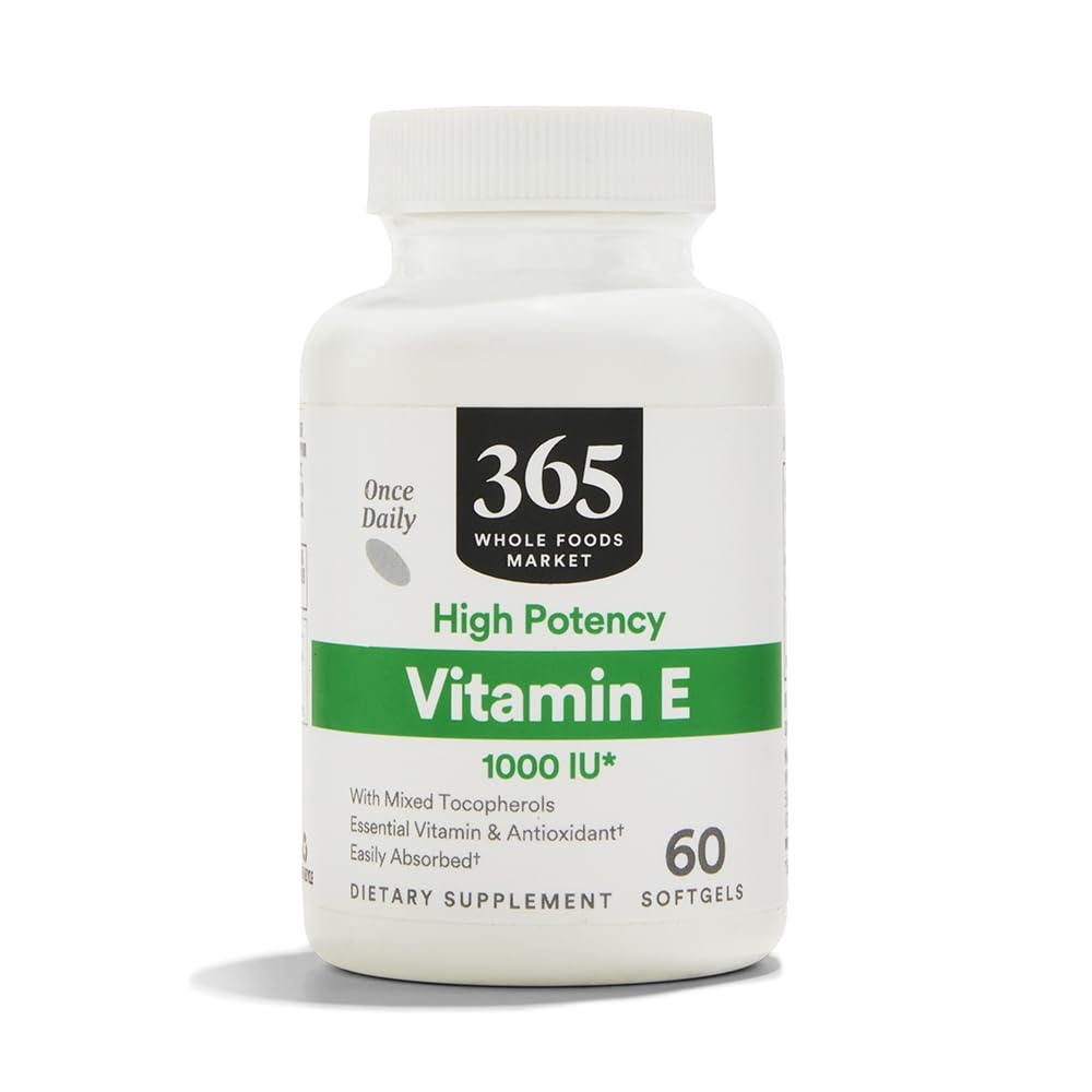 365 af Whole Foods Market, E-vitamin 1000 IE, 60 Greve