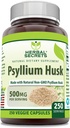 Herbal Secrets Psyllium Husk Supplements 124; 500 Mg øb 124; 250 Veggie Kapseler 124; Non- GROMLE 124; Gluten Free