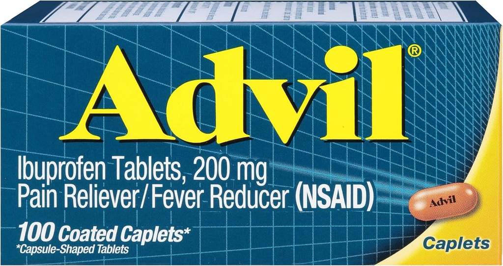 Advil overtrukne tabletter Smerte Reliever og Fever Reducer, Ibuprofen 200mg