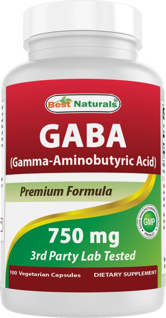 Bedste Naturals Gaba 750 mg 100 Veggie Caps