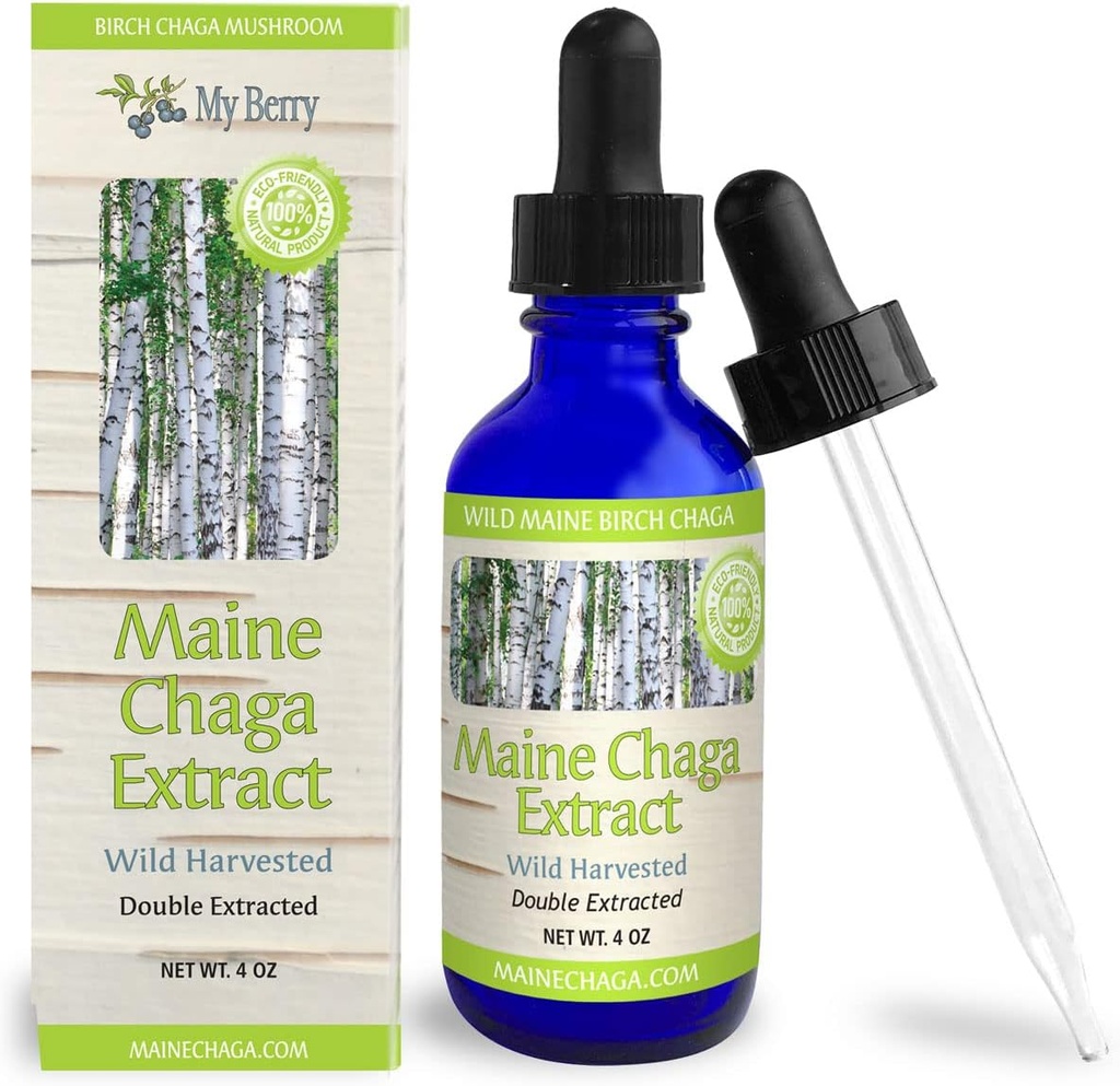 Chaga Mushroom Extract Liquidation - 124; 4oz - 124; Tinktur - 124; 100% Wild- Hartered & Double Extraction - 124; USA & Canadian Grown